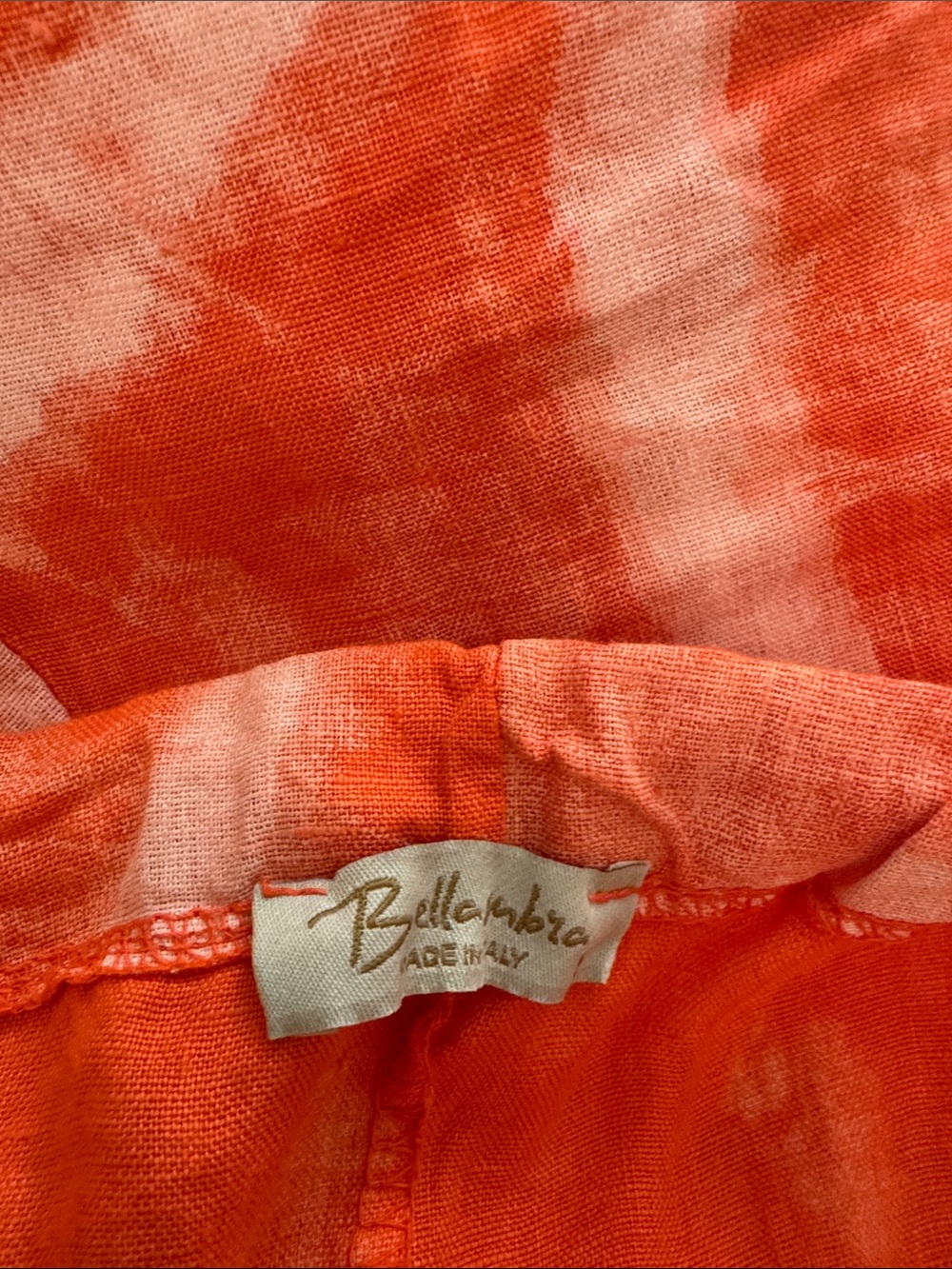 Bellambra Italian Linen Sundress with Shoulder Ties Pink Peach Sz L New - Picture 7 of 7